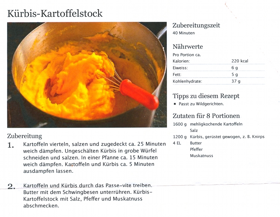 Kürbis Kartoffelstock