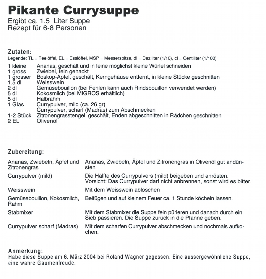 Pikante Curry Suppe
