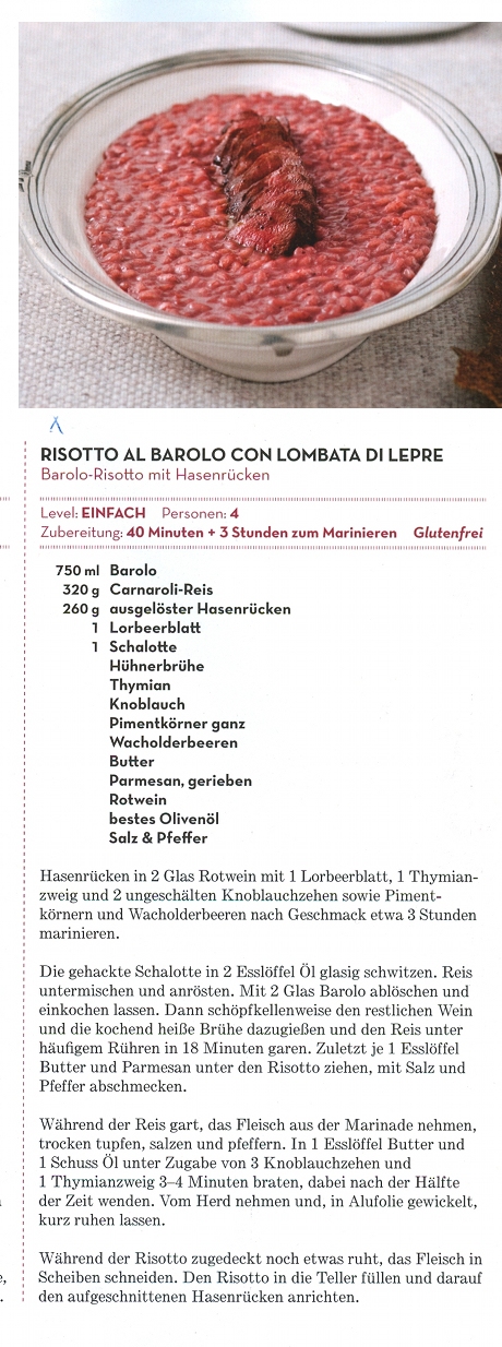 Barolo Risotto mit Hasen Rücken