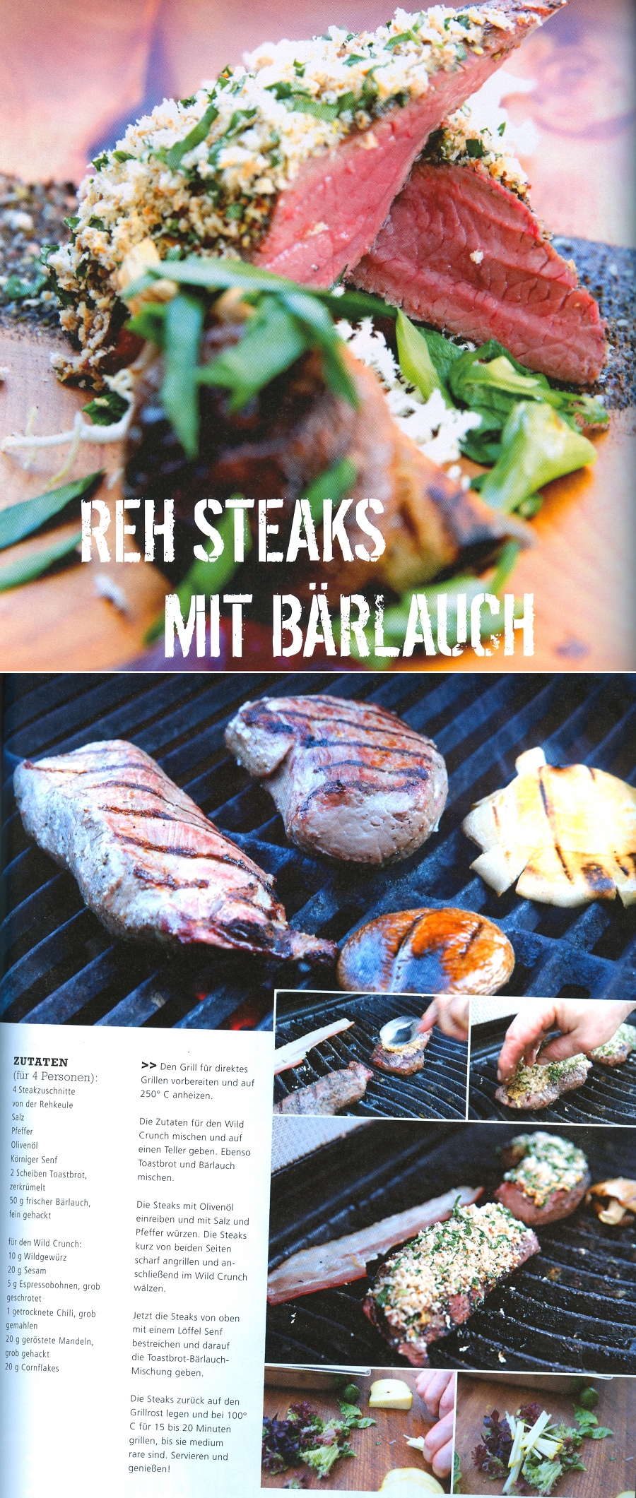 Reh Steaks mit Bärlauch1