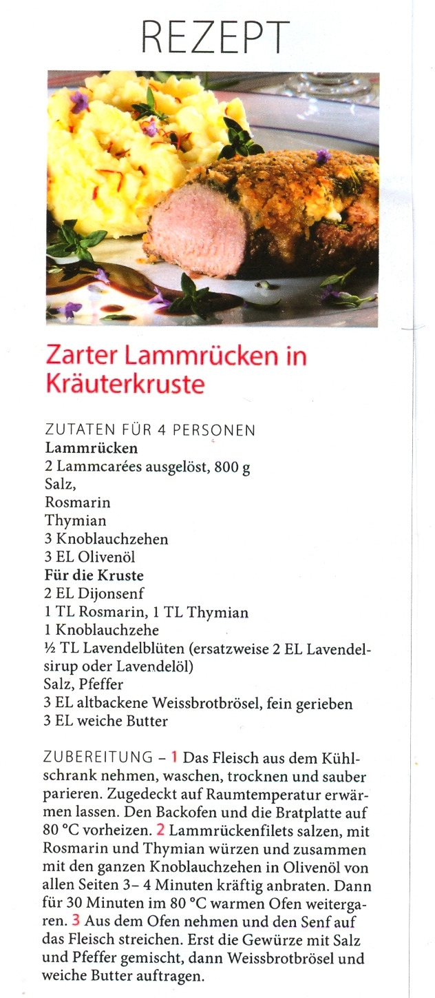 zarter Lammrücken in Kräuterkruste