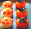 Chrysamthemen Sushi mit Garmnelen und Lachs Sushi